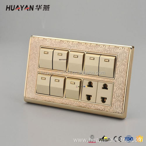 Latest superior quality 6 gang switch 2 socket